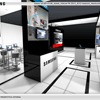 Rendering 3D per stand fieristico Samsung